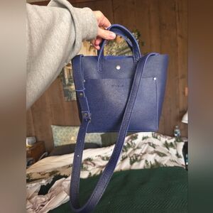 Portland Leather | Pebbled Cobalt | Snap Closure Mini Crossbody Bag | New!
